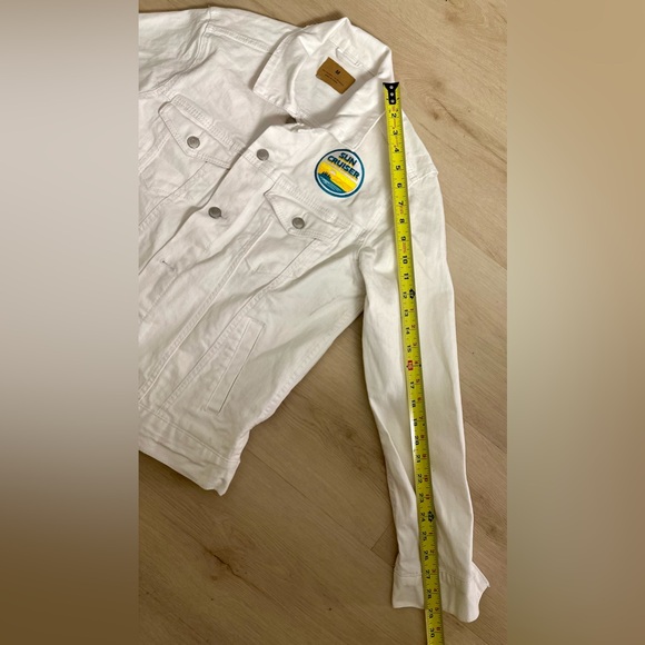 SUN CRUISER White Cotton Button Up Jacket Women’s Size Medium - Picture 10 of 11